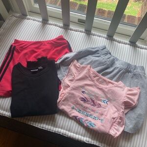 Girls sz 6 Bundle 2 Tops & 2 Bottoms - Addidas & Gap